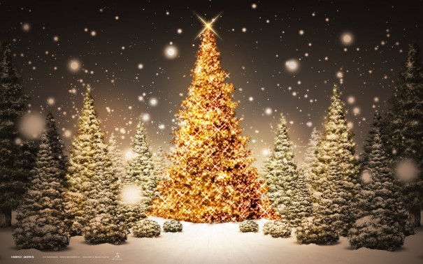Goldener Tannenbaum Hintergrundbild
