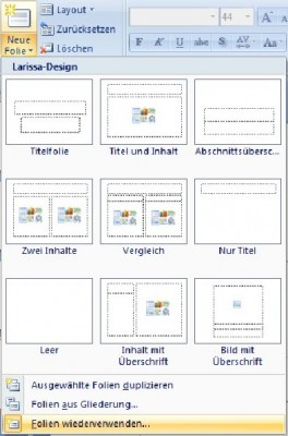 Folien wiederverwenden