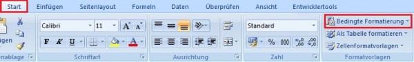 Bedingte Formatierung