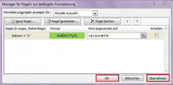 Formatierung übernehmen