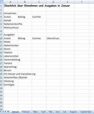 Haushaltsbuch erstellen - Office-Lernen.com
