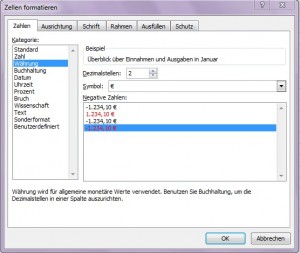 Zellen formatieren Zellen formatieren