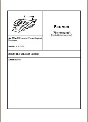 Faxvorlage 1