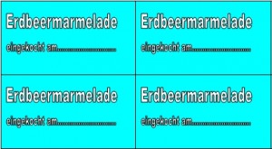 Erdbeermarmelade Etikett