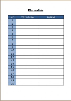 Klassenliste