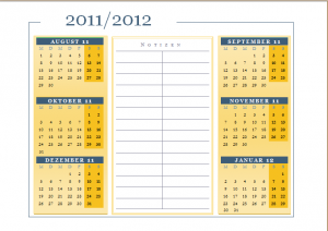 Gelber Schulkalender mit Platz für Notizen 2011-2012 Gelber Schulkalender mit Platz für Notizen 2011-2012