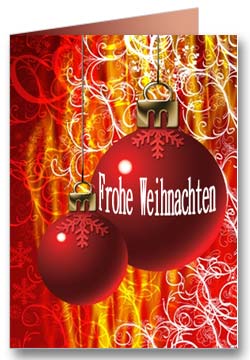 Rote Tannenbaum Kugel Weihnachtsgrußkarte