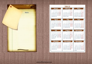 Notiz Jahreskalender 2013 Notiz Jahreskalender 2013