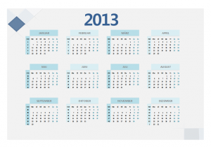 Blauer Jahreskalender 2013 (mit KW) Blauer Jahreskalender 2013 (mit KW)