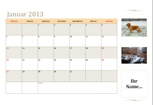 Monatskalender Sonntag bis Samstag 2013 (mit Platz für Ihre Bilder) Monatskalender Sonntag bis Samstag 2013 (mit Platz für Ihre Bilder)