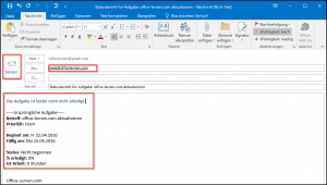 Statusbericht per E-Mail senden