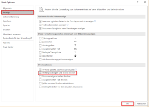Word-Optionen