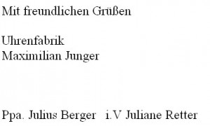 I v bedeutung unterschrift