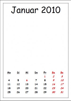 Bilder Kalender 2010 (Sie können Ihre Bilder den Kalender hinzufügen)
