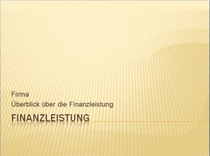 Financial Präsentationsvorlage