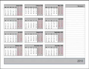 Grauer Jahreskalender 2010