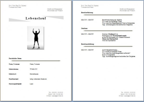 Lebenslauf Vorlage