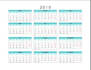 Blauer Jahreskalender 2010
