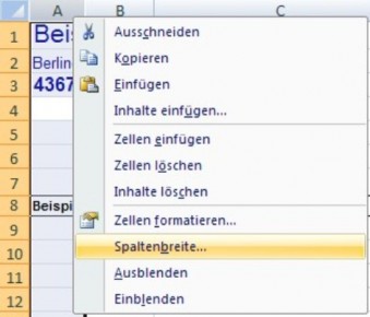 Spaltenbreite ändern