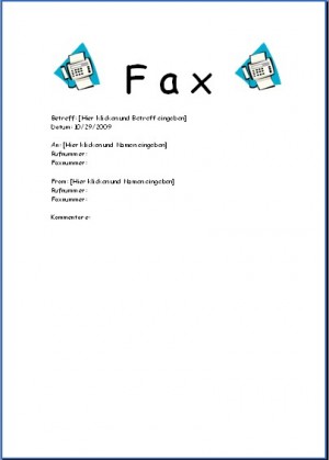 Personal Fax Vorlage