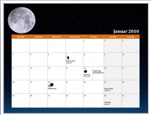 Mond Kalender 2010