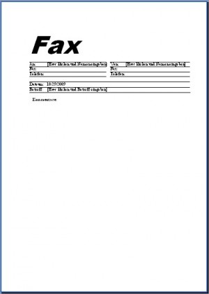 Standard Fax Vorlage