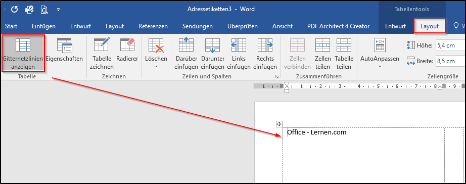 Word Visitenkarten Erstellen Office Lernen Com