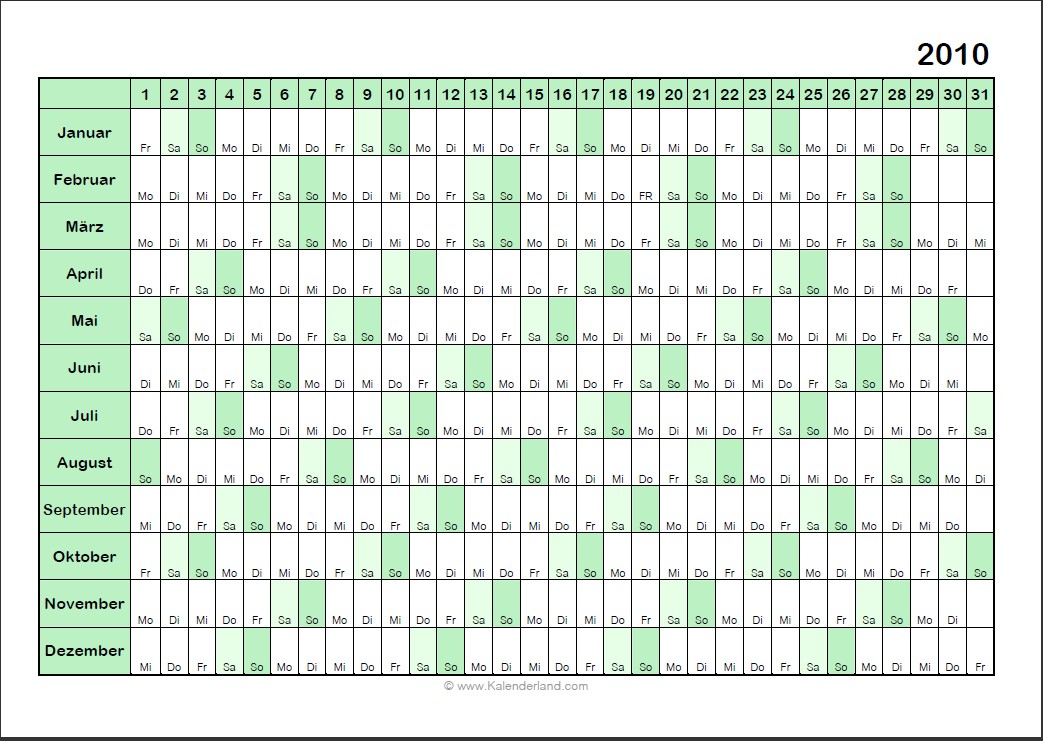 Kalendervorlagen 2010 - Office-Lernen.com - Seite 2 von 2