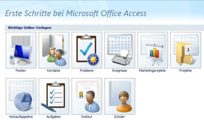 Access Vorlagen
