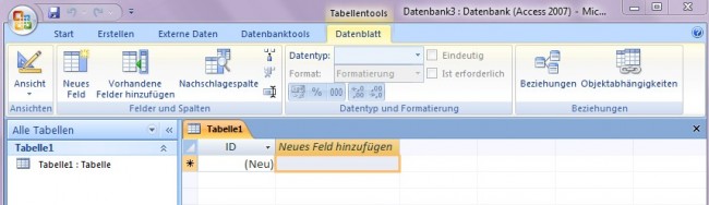 Leere Datenbank