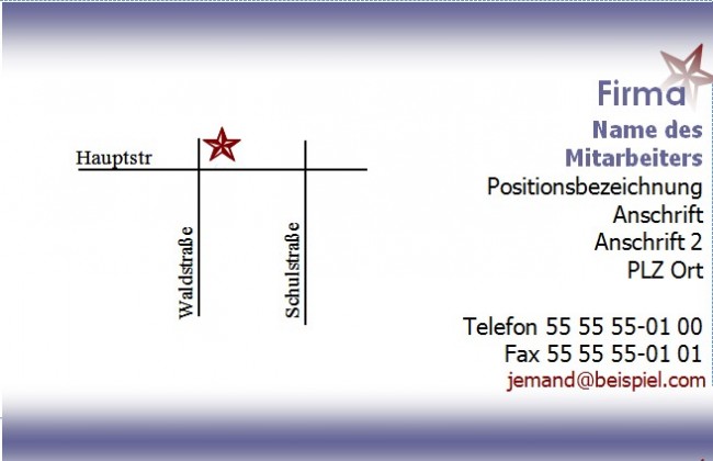 Lageplan Visitenkarte