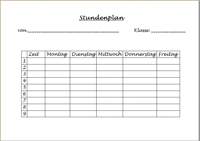 Stundenplan 10