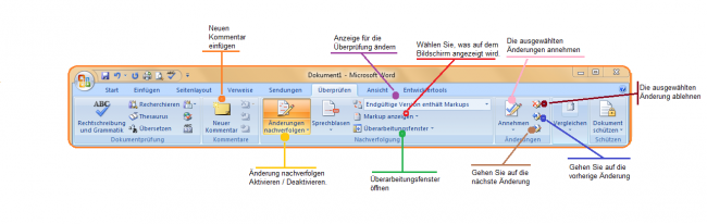 Registerkarte Überprüfen
