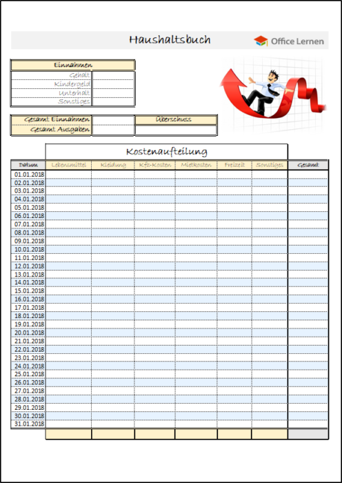 Haushaltsbuch mit Jahresübersicht 2018