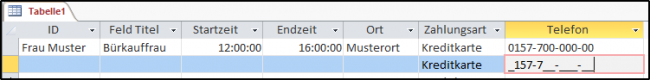 Datenblattansicht