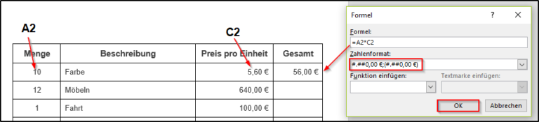 Rechnen In Word Tabelle Wie kann ich mit Word rechnen? - Office-Lernen.com
