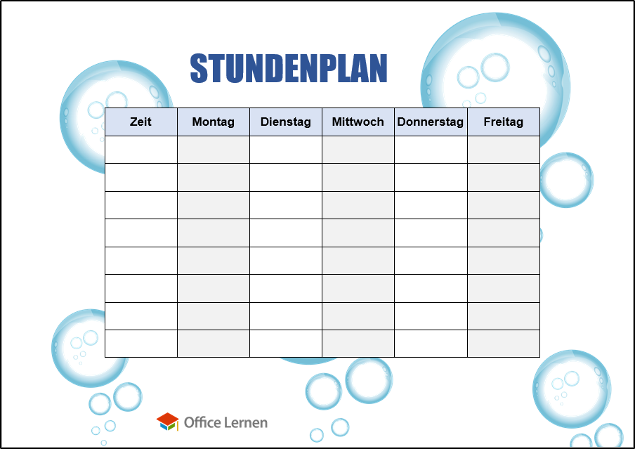 Kostenlose Stundenplanvorlagen - Office-Lernen.com