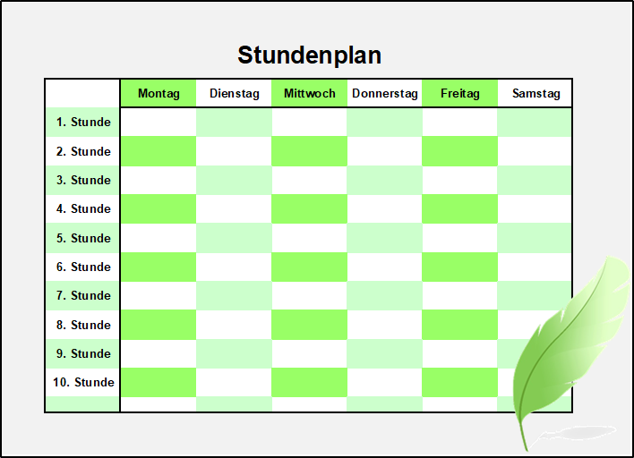 Kostenlose Stundenplanvorlagen Office Lernen Com