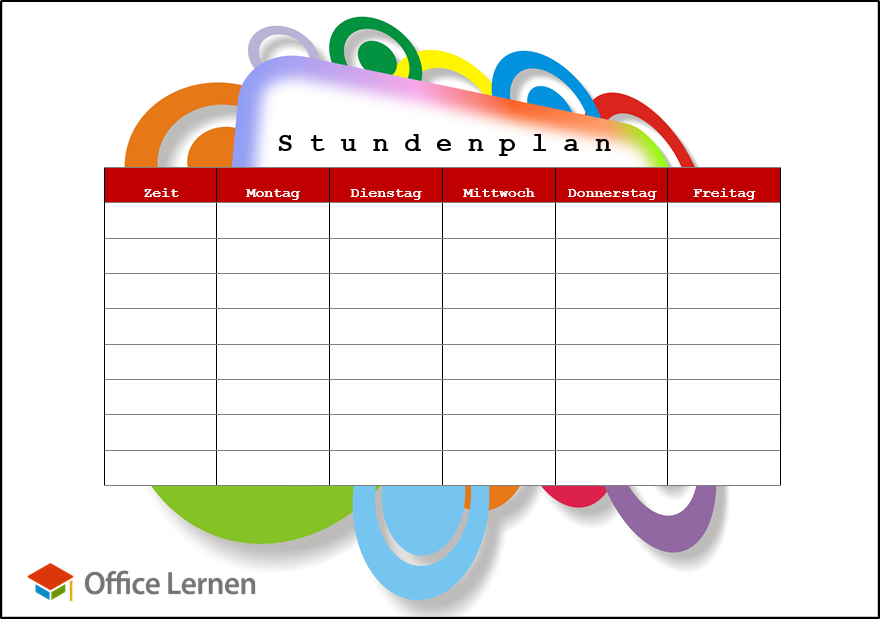 Stundenplan Vordruck Stundenplan Vorlage Word Und Excel 04 04