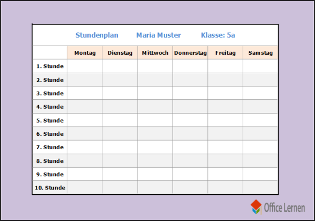 Stundenplan Lila