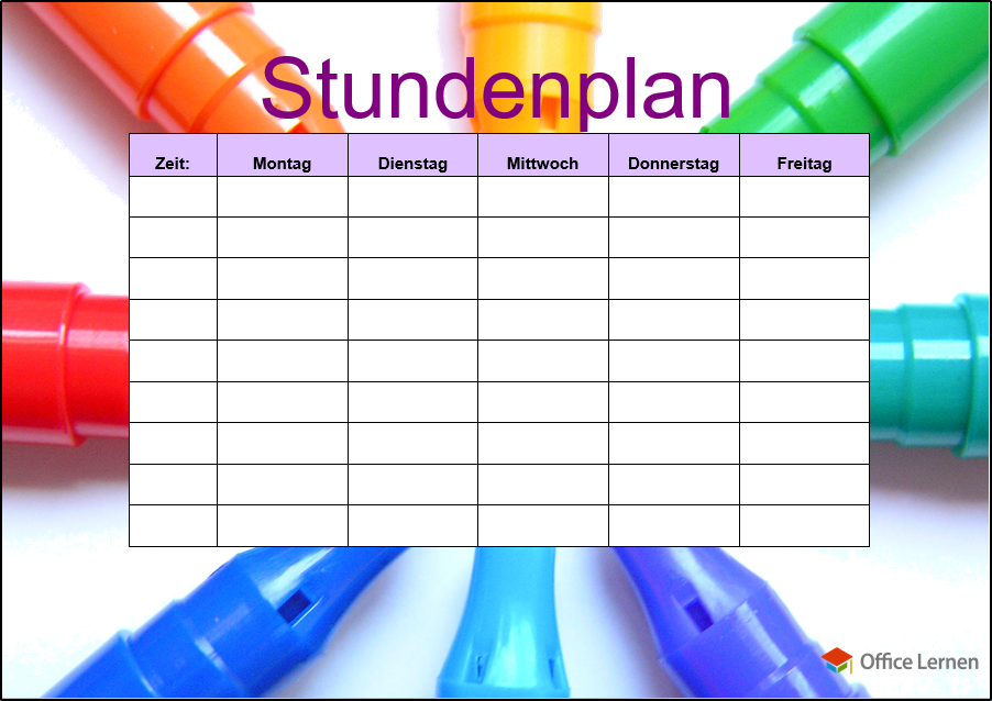 Kostenlose Stundenplanvorlagen Office Lernen Com