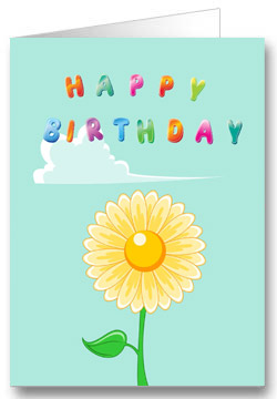 Geburtstagskarte für Kinder Blume