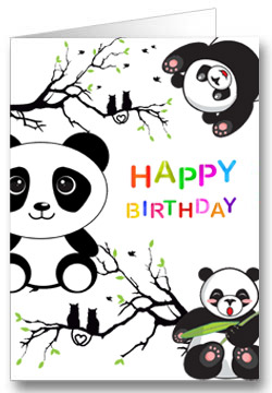 Geburtstagskarte für Kinder Panda