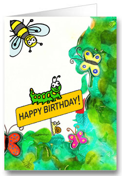 Geburtstagskarte für Kinder Schmetterling