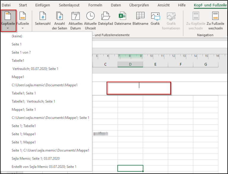 33+ Excel kopfzeile bild einfuegen , Excel Kopf und Fußzeile einfügen und bearbeiten