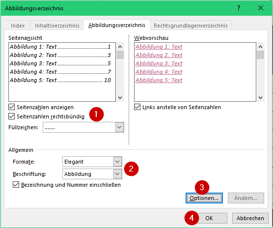 Abbildungsverzeichnis Optionen