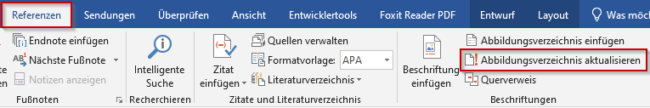 Abbildungsverzeichnis aktualisieren