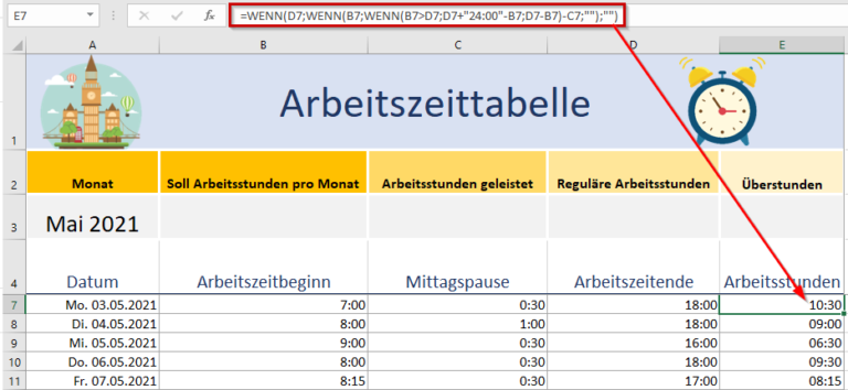 Arbeitszeiten Mit Excel Berechnen - Office-Lernen.com