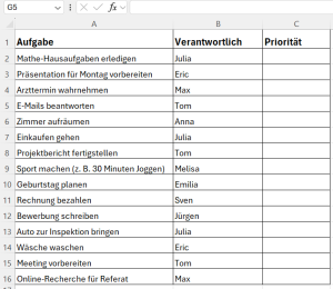 Aufgabenliste