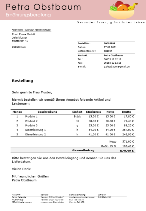 Word: Kostenlose Bestellvorlagen - Office-Lernen.com